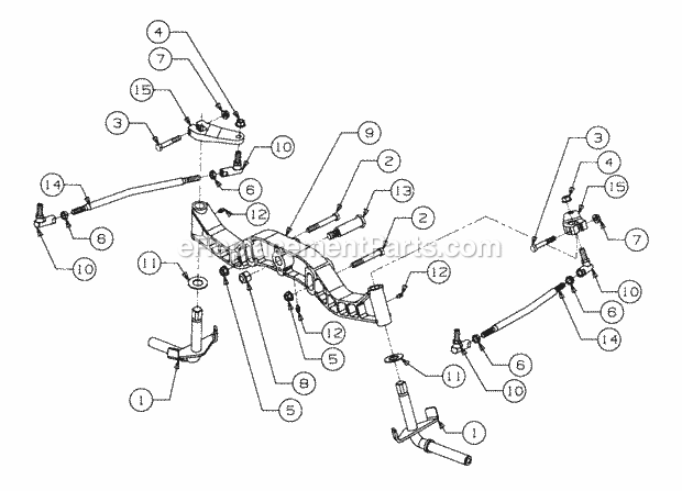 Front Axle And Connections Diagram and Parts List for GT2523-54 13A-2A8K710 Cub Cadet Lawn Tractor